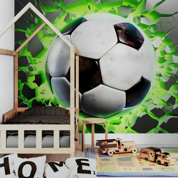Фотошпалери 3D М'яч Зелений з Чорним
