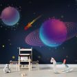 Фотошпалери в дитячу Космічна Ракета серед Планет
