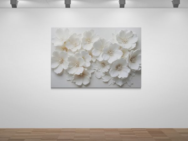 Картина на полотні  3D з Білими Квітами