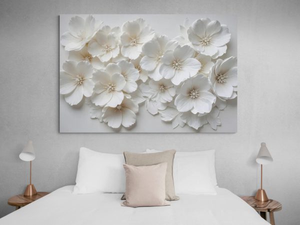 Картина на полотні  3D з Білими Квітами