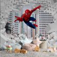 Фотошпалери 3D Людина-павук крізь цегляну стіну
