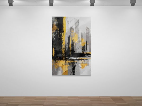 Картина на полотні Міська абстракція. Золото та Попіл