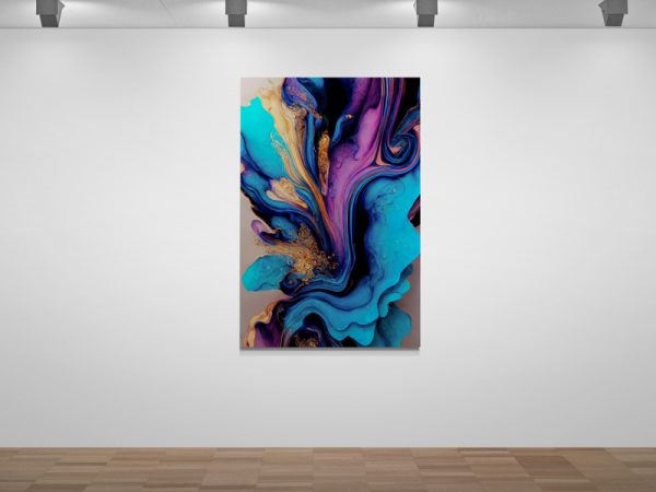 Картина на полотні  Блакитний Флюїд з Фіолетовим