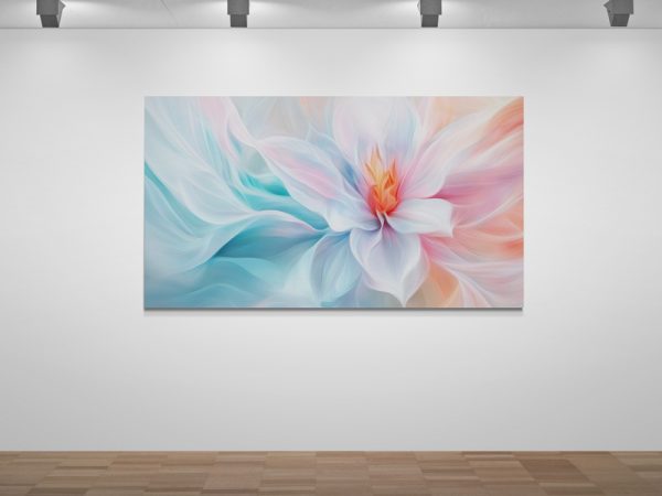 Картина на полотні  Блакитна з Червоним Квітка