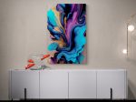 Картина на полотні  Блакитний Флюїд з Фіолетовим