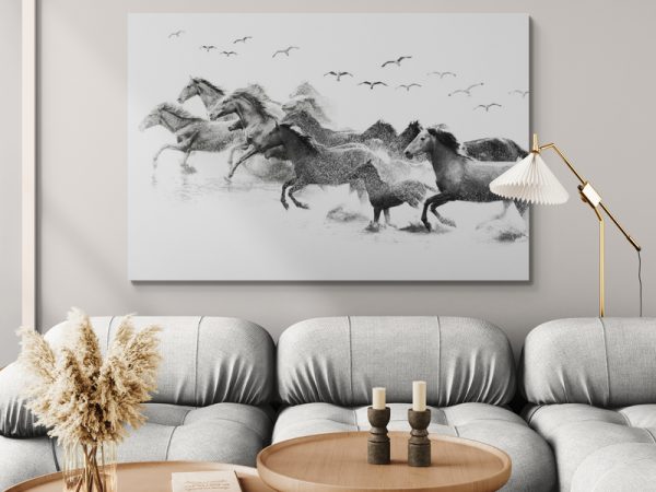 Картина на полотні  Зграя Коней