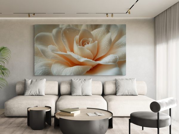 Картина на полотні  3D Троянда Бежева