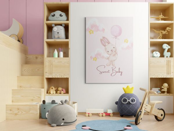 Картина на полотні Зайчик з Повітряною Кулькою