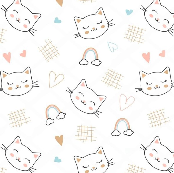 Фотошпалери в дитячу Милі котики та веселки