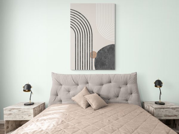 Картина на полотні Бежева Абстракція з Хвилями, Картина на полотні абстракція Картина на полотні Бежева Абстракція з Хвилями