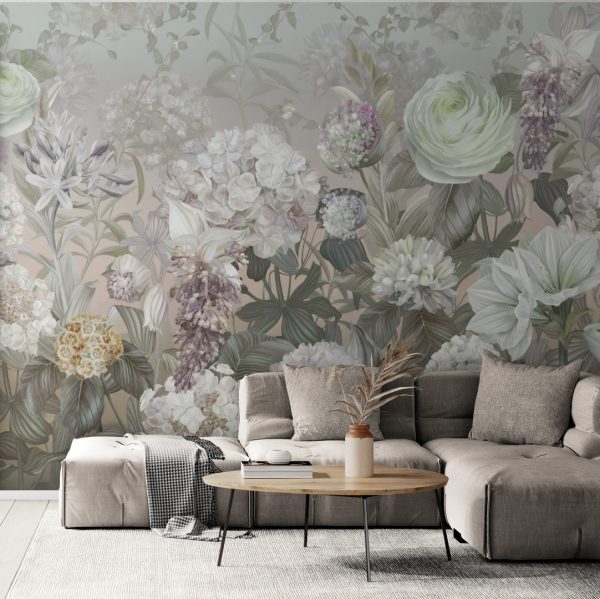 Фотошпалери Квіти Бежеві