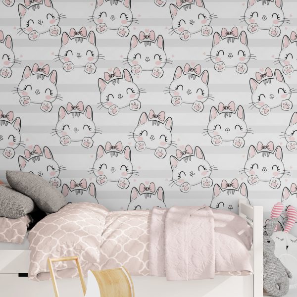 Фотошпалери в дитячу Милі кошенята з бантиками