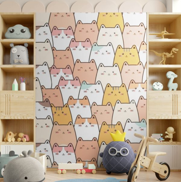 Фотошпалери в дитячу Світлі котики