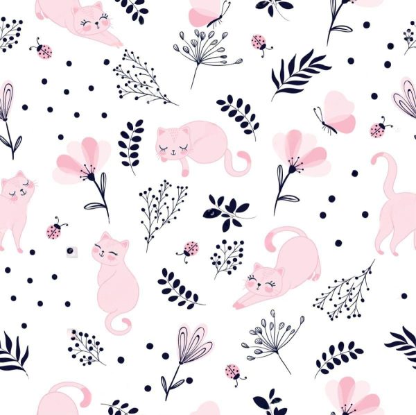 Фотошпалери в дитячу Рожеві котики