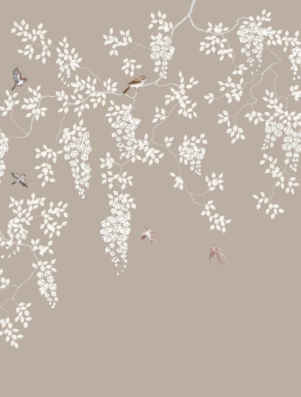 Фотошпалери Квіти на Гілках з Птахами