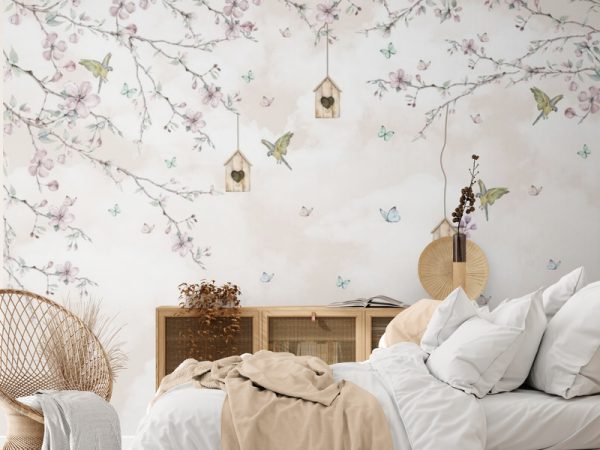 Фотошпалери Квітуче Дерево та Пташки