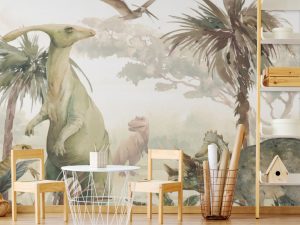 Фотошпалери Акварельні динозаври