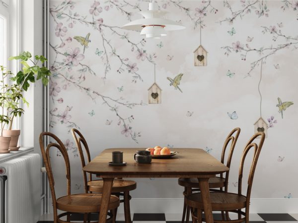 Фотошпалери Квітуче Дерево та Пташки