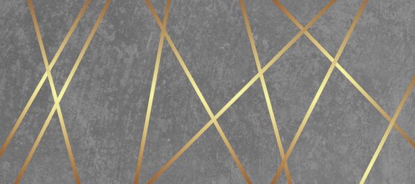 Фотошпалери Абстракція з Золотими Лініями на Сірому фоні