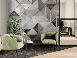 Фотошпалери Золоті Ромби на Сірому фоні