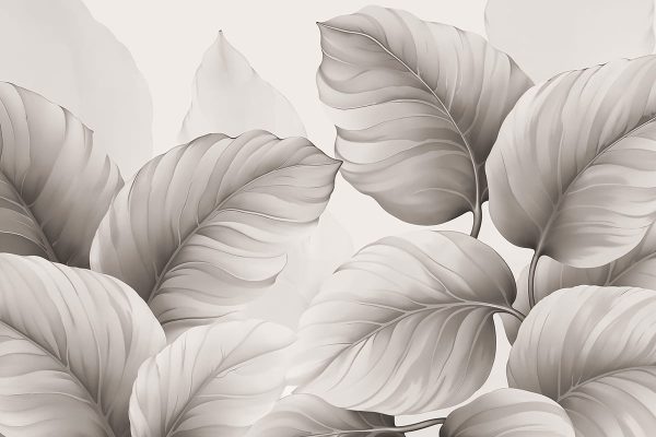 Фотошпалери Біле тропічне листя