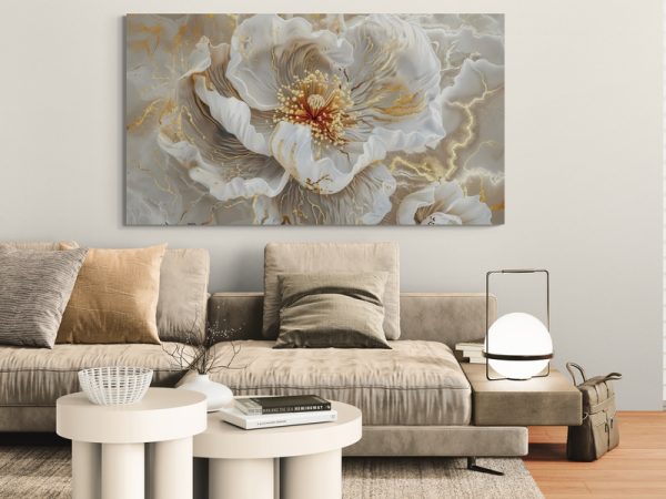 Картина на полотні Золота симфонія білих квітів