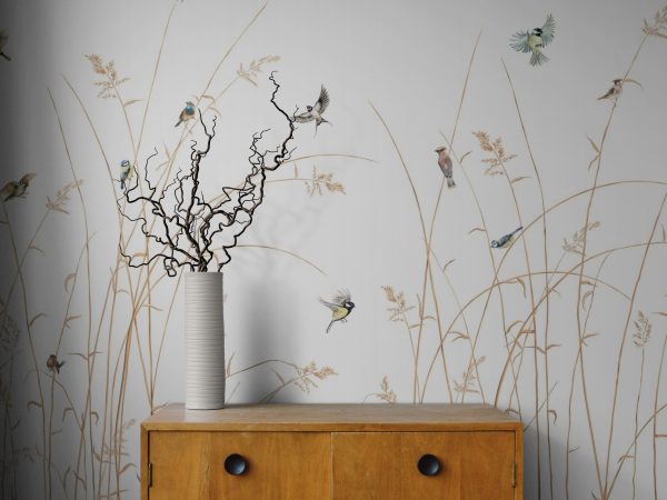 Фотошпалери Птахи на золотій траві