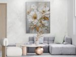 Картина на полотні Білі квіти в Золоті