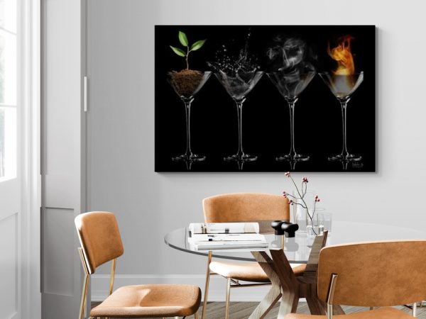 Картина на полотні Чотири стихії в келихах