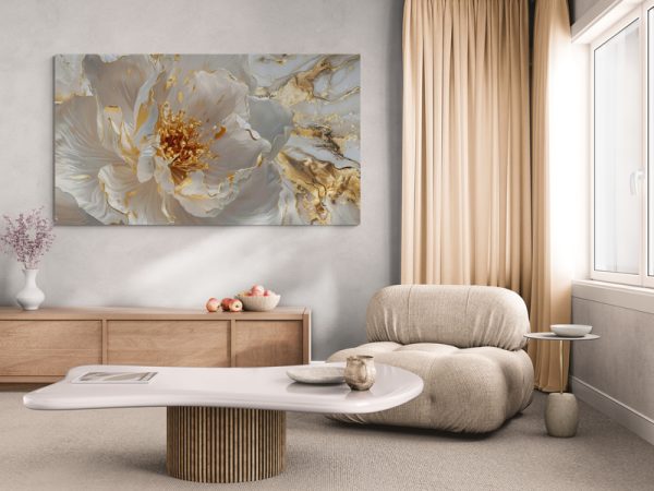 Картина на полотні Золота абстрактна квітка