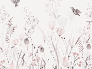 Фотошпалери Щебет і квіти