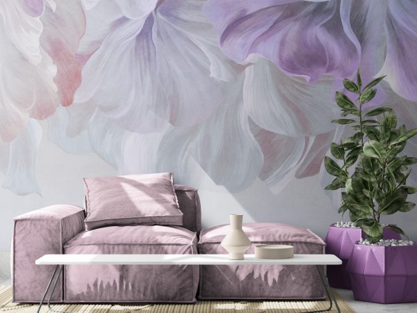 Фотошпалери Біло-фіолетові пелюстки