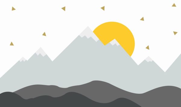 Фотошпалери в дитячу Сонце над горами