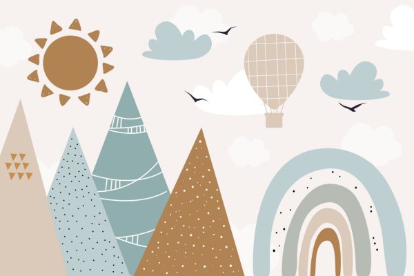 Фотошпалери в дитячу Гори та райдуга