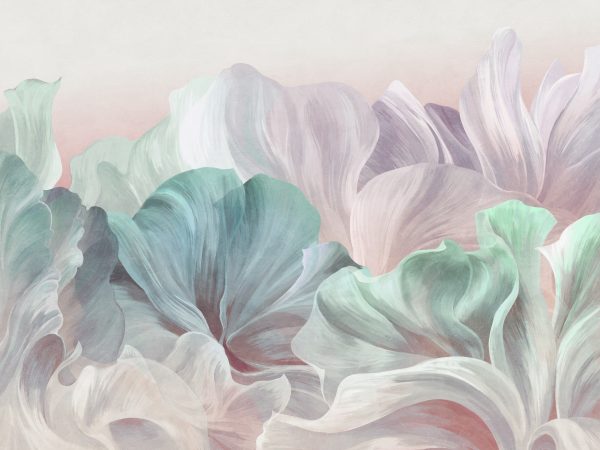 Фотошпалери, М'ятно-рожеві пелюстки, Сучасні фотошпалери Фотошпалери М'ятно-рожеві пелюстки