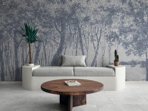 Фотошпалери Намальованний сірий ліс