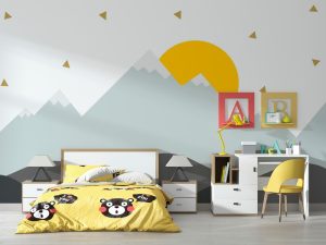 Фотошпалери в дитячу Сонце над горами