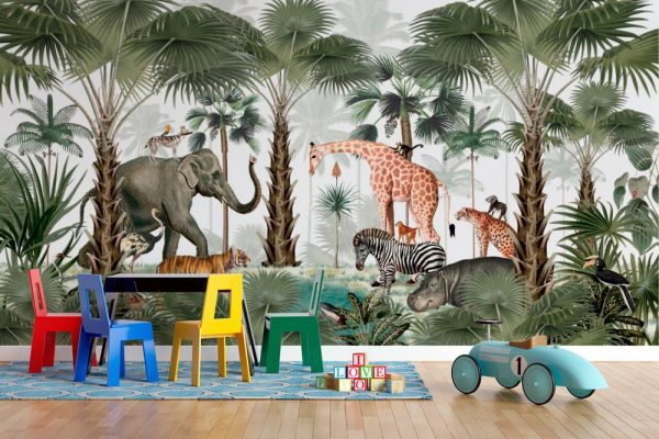 Фотошпалери в дитячу Тварини в тропічному лісі